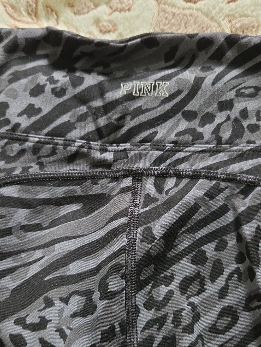 PINK Victoria's Secret Men’s Black and Gray Animal-Print Athletic Shorts